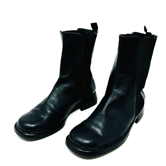 Banana Republic Prialpas Gomma Italian Leather Chelsea Boots Black - Picture 8 of 11